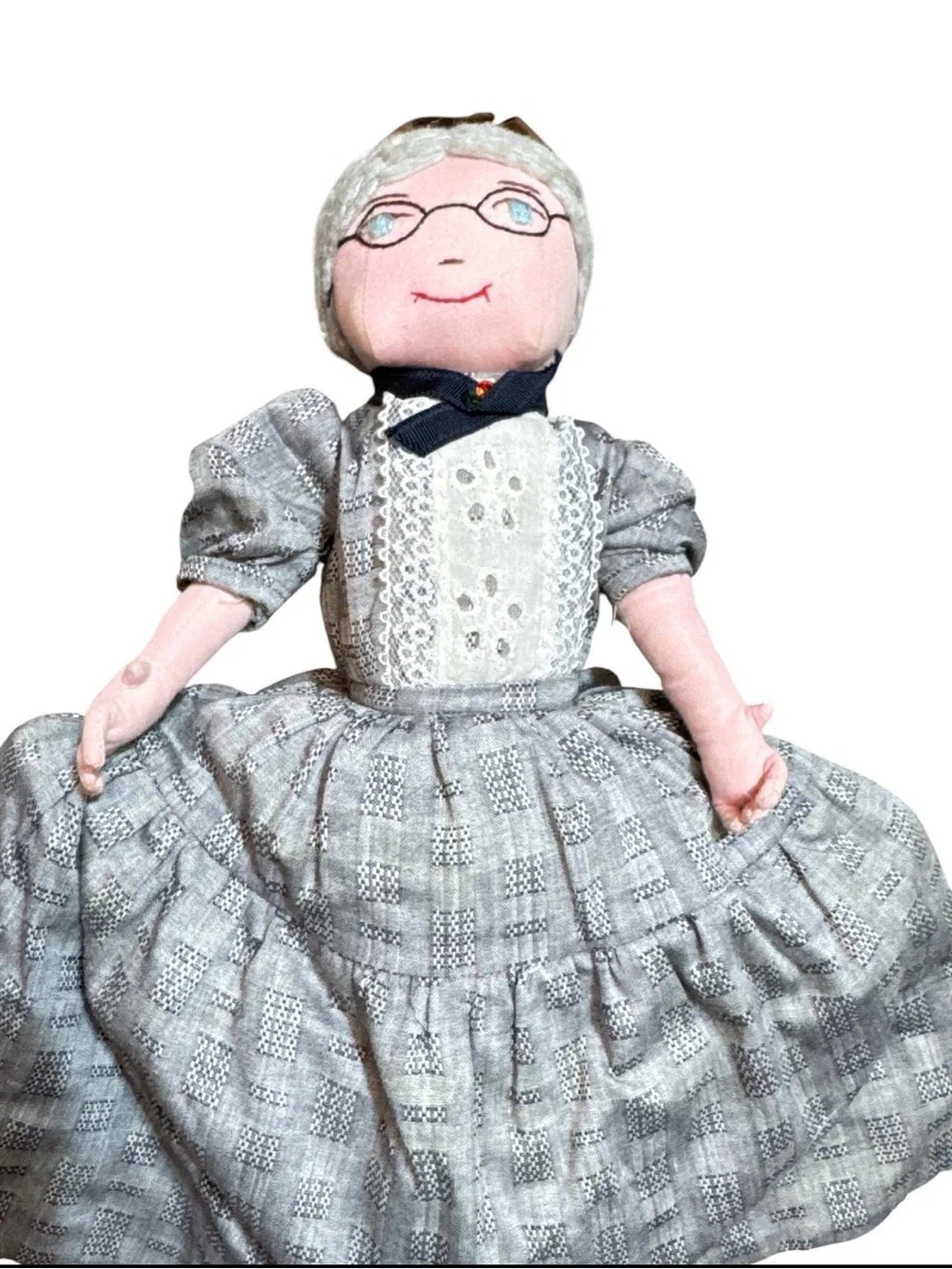 Vintage Topsy Turvy Little Red Riding Hood Big Bad Wolf Grandma Cloth Doll 14”